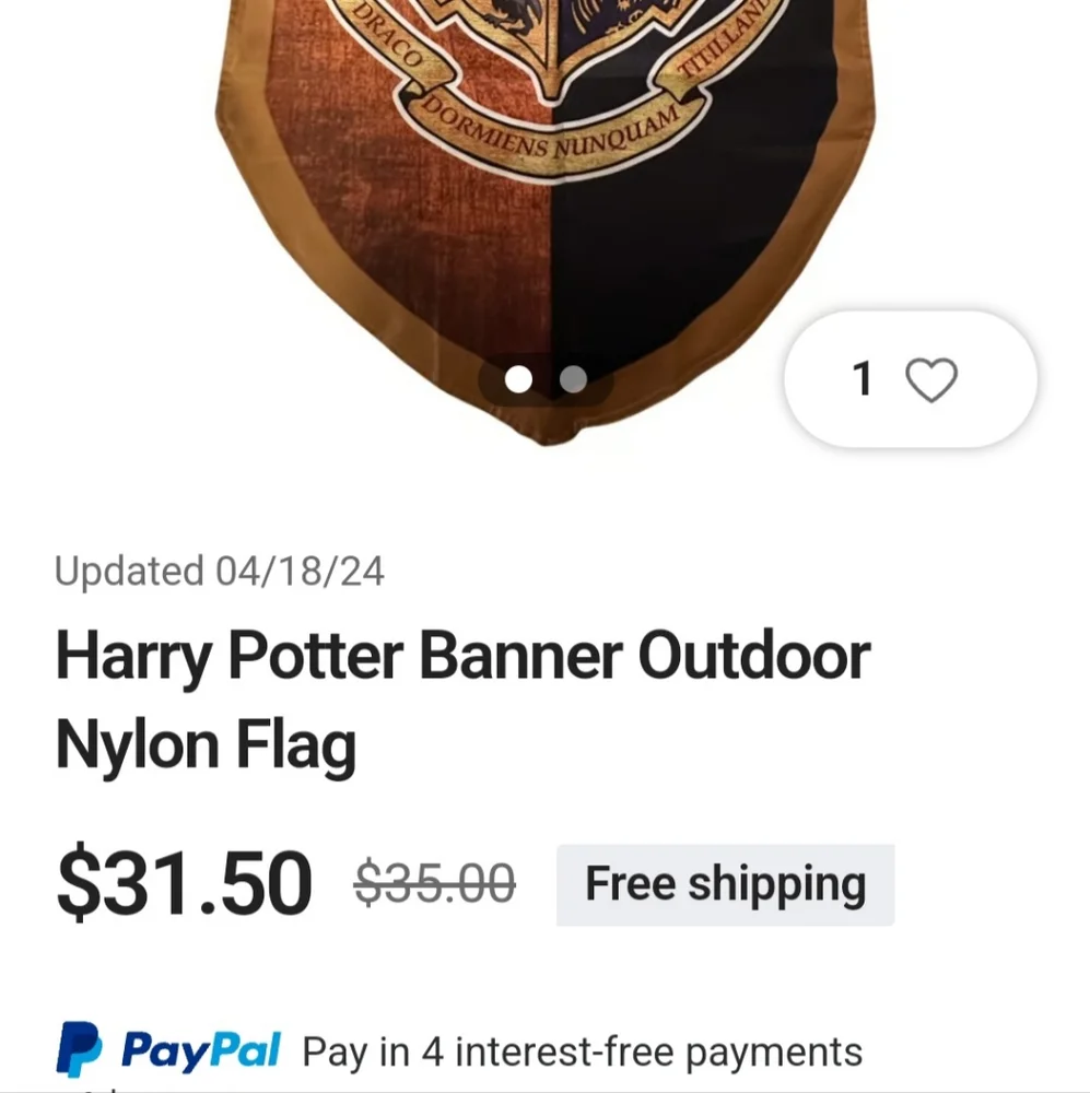 Harry Potter Hogwarts Crest Outdoor Flag